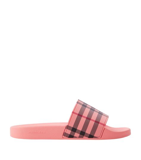 pink burberry slides women|do burberry slides run small.